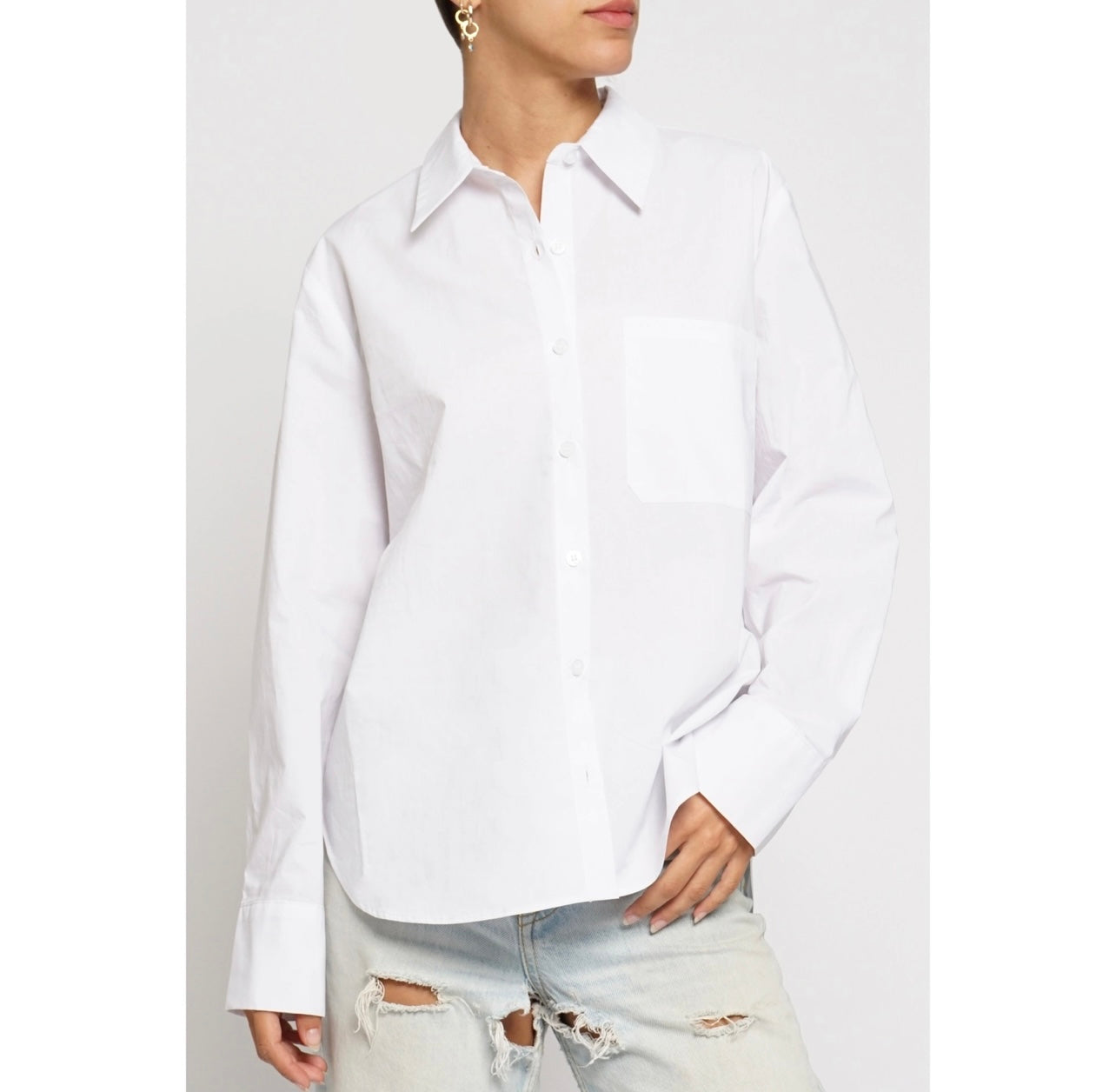 CLASSIC BUTTON DOWN SHIRT- WHITE