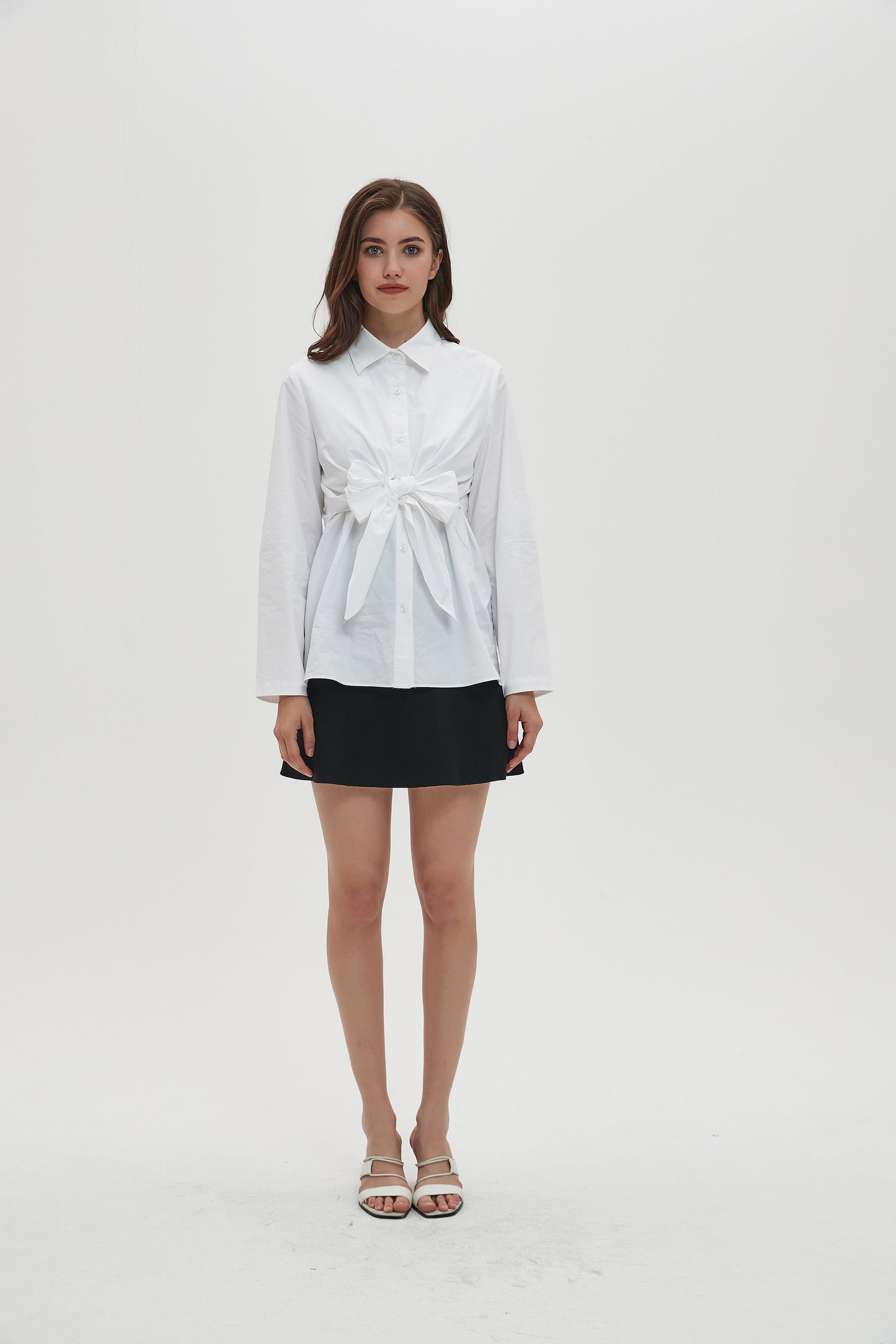 STRUCTURED MULTI TIE WHITE SHIRT byMM