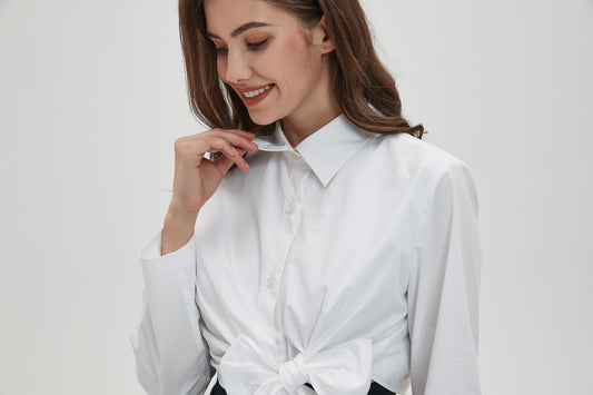 STRUCTURED MULTI TIE WHITE SHIRT byMM