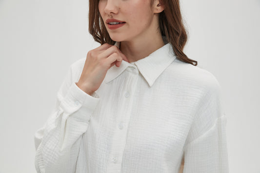 WHITE GAUZE SHIRT byMM