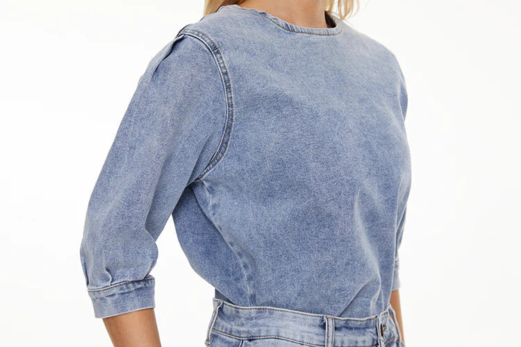 ACID WASH DENIM TEE