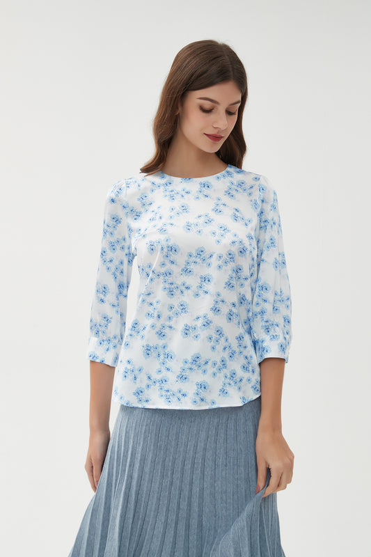 SILKY 1/2 SLEEVE BLOUSE byMM