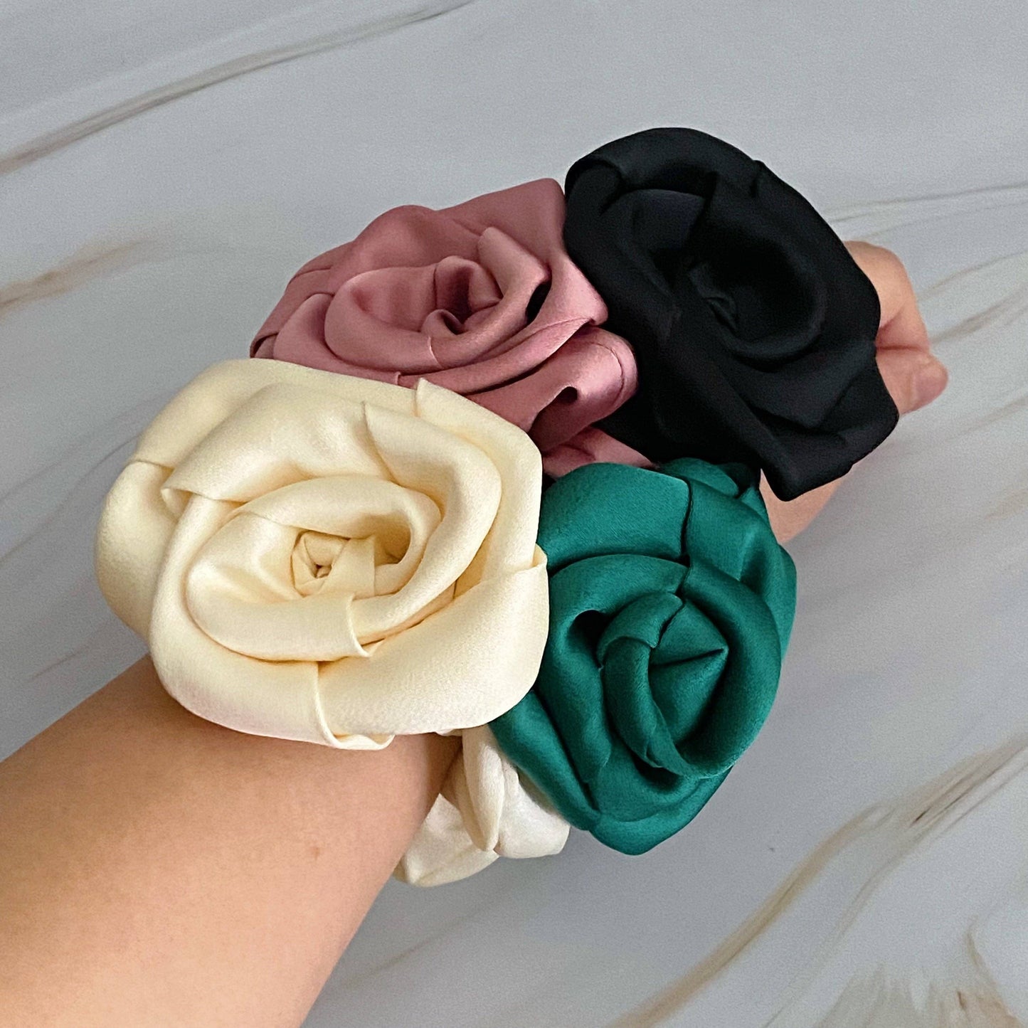 Art Of Work Satin Rose Scrunchie: Rouge Rose