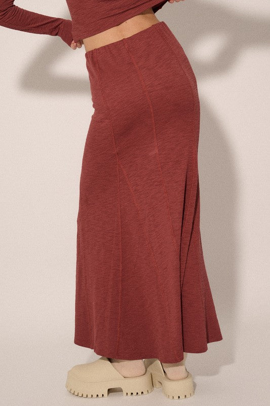 CONTRAST STITCHING SKIRT