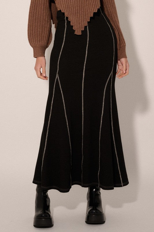 CONTRAST STITCHING SKIRT