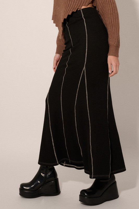 CONTRAST STITCHING SKIRT