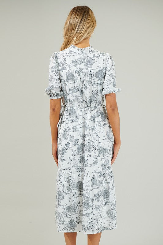 TOILE DRAWSTRING DRESS MIDI (Includes Curve Sizes)