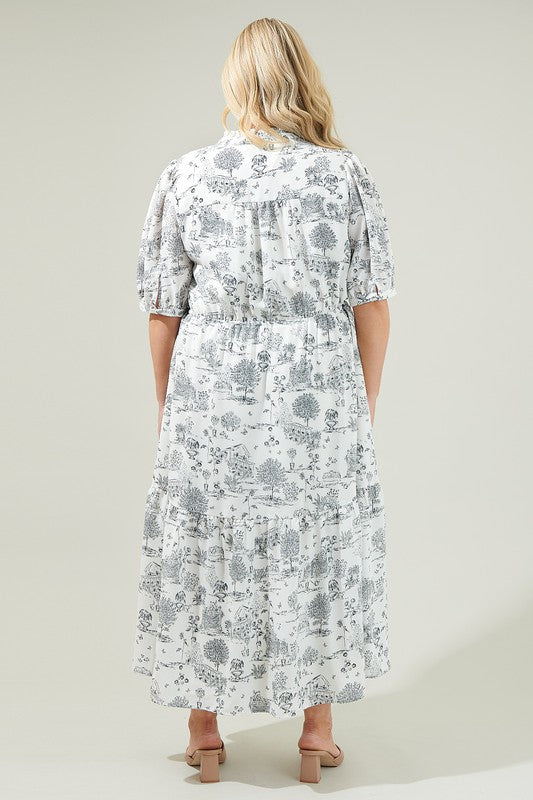 TOILE DRAWSTRING DRESS MIDI (Includes Curve Sizes)
