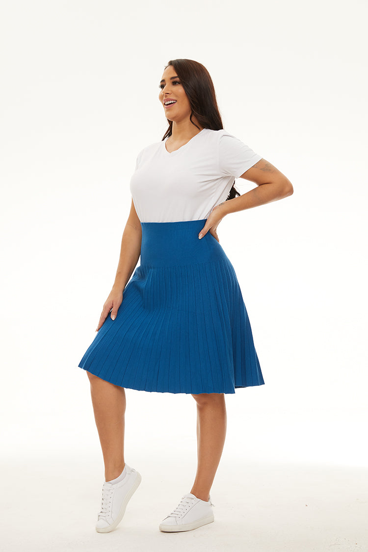 MM PURPLE LABEL - YEAR ROUND PLEATED ROYAL BLUE (PLUS SIZE)