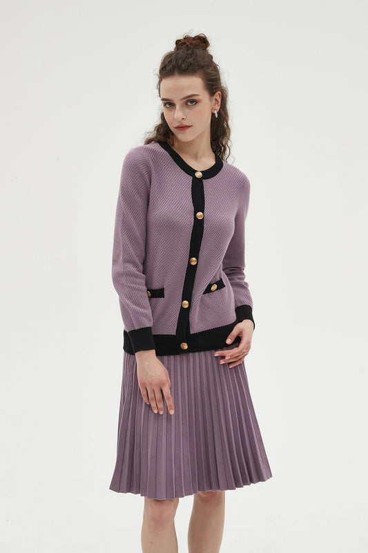 MM CLASSIQUE CARDIGAN - DUSTY LAVENDER