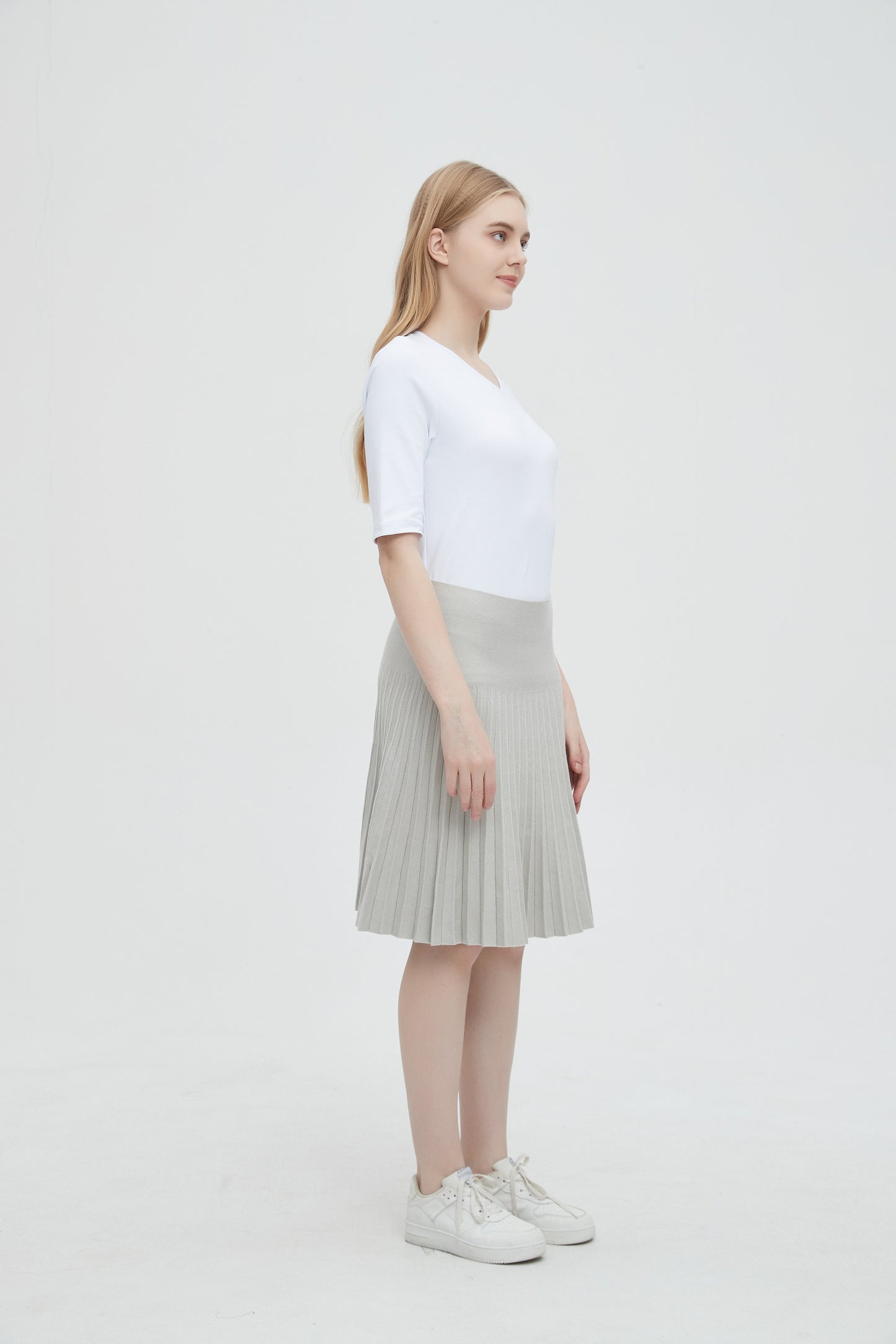 MM YEAR ROUND PLEATED - HEATHER GREY
