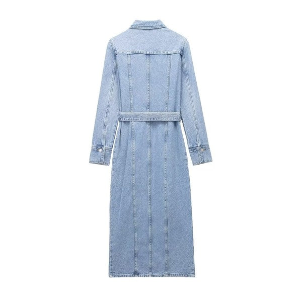 MAXI DENIM JACKET DRESS