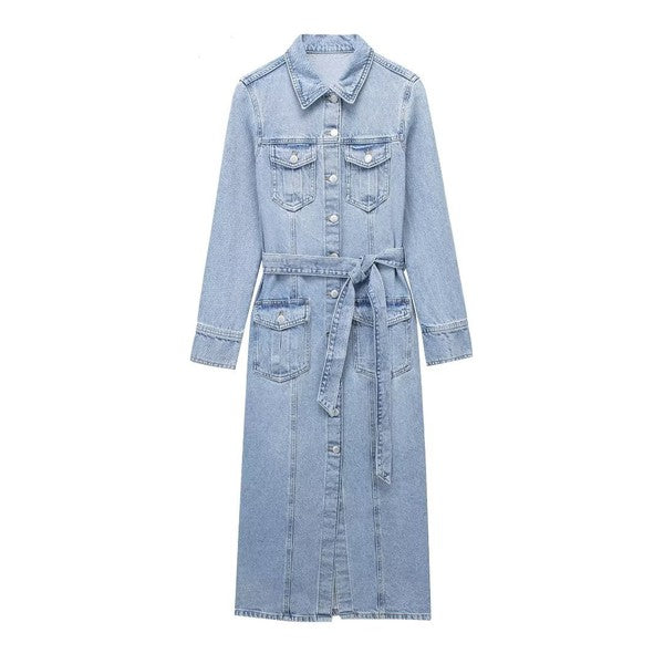 MAXI DENIM JACKET DRESS