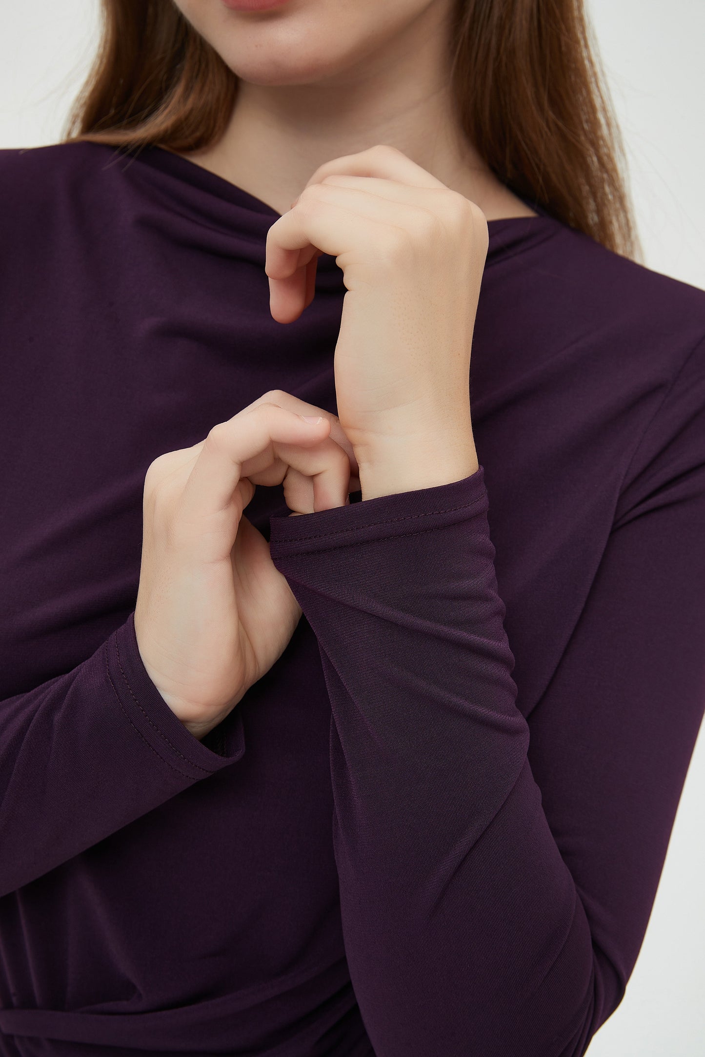 ALL OVER RUCHED DRESS byMM - PLUM