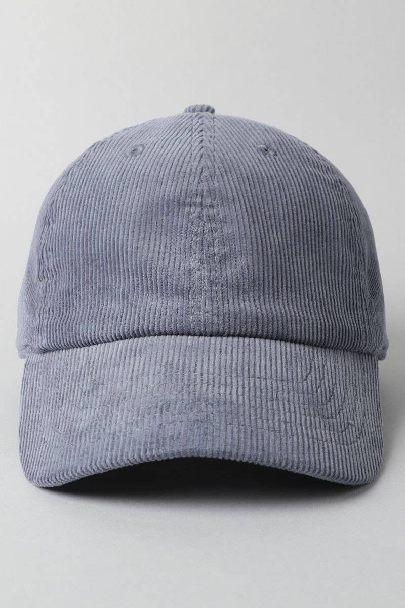 Corduroy Adjustable Cotton Baseball Cap Dad Hat: One Size / OFF WHITE