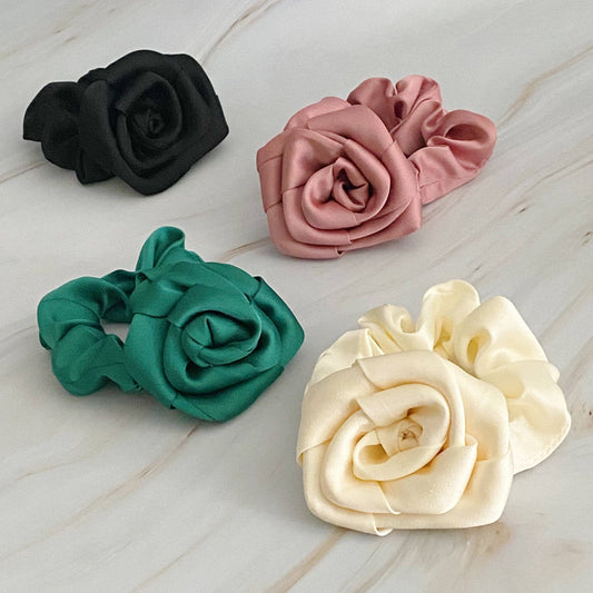 Art Of Work Satin Rose Scrunchie: Rouge Rose