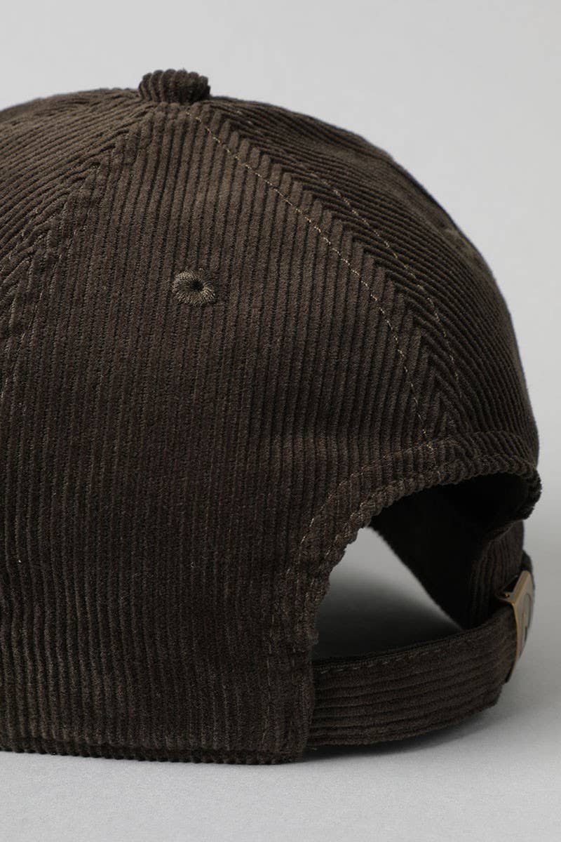 Corduroy Adjustable Cotton Baseball Cap Dad Hat: One Size / OLIVE