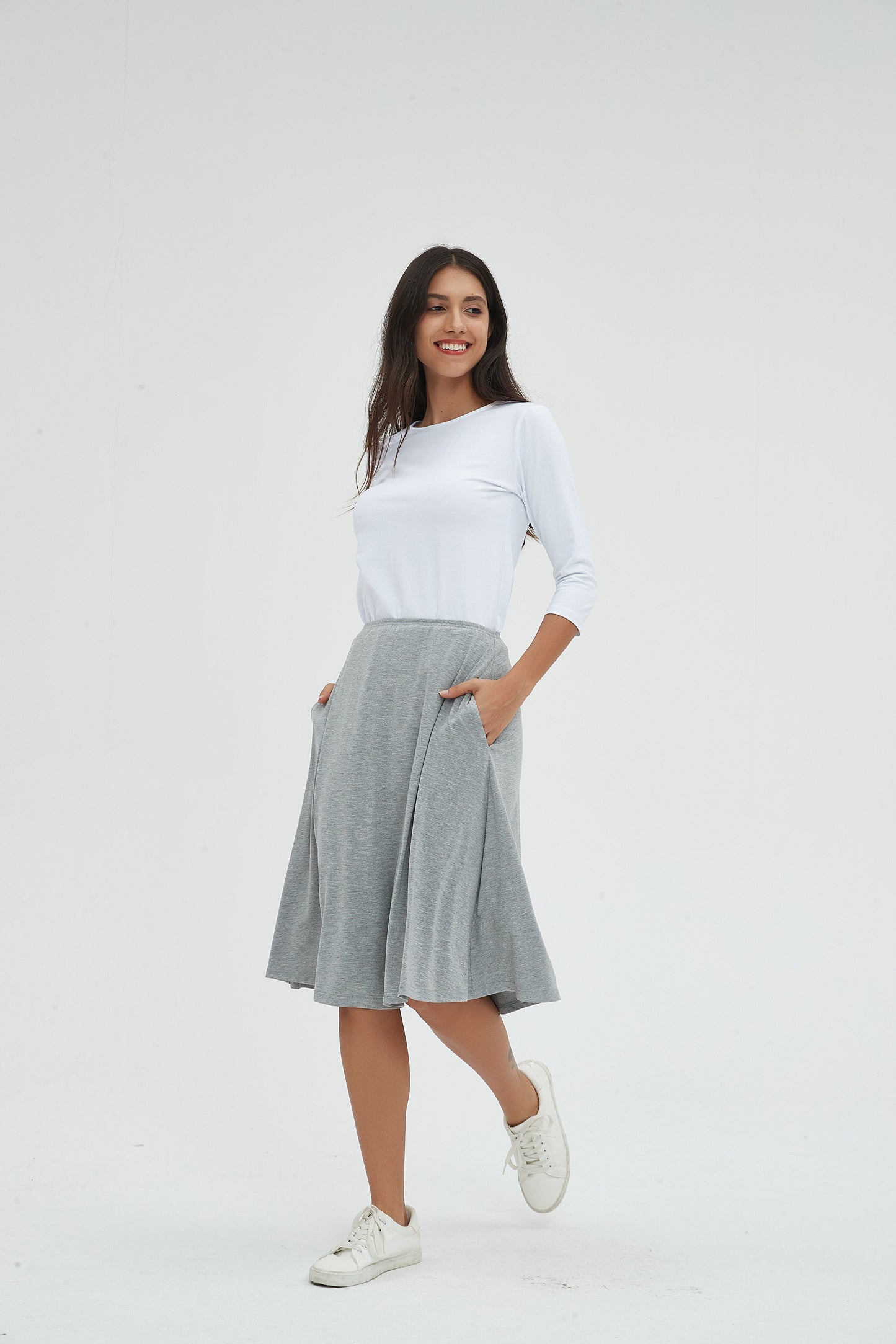 MM SWAY SKIRT - HEATHER GREY