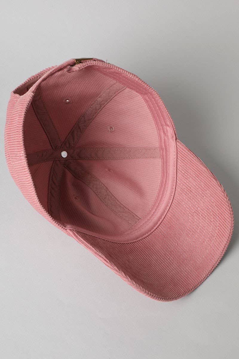 Corduroy Adjustable Cotton Baseball Cap Dad Hat: One Size / MOCHA