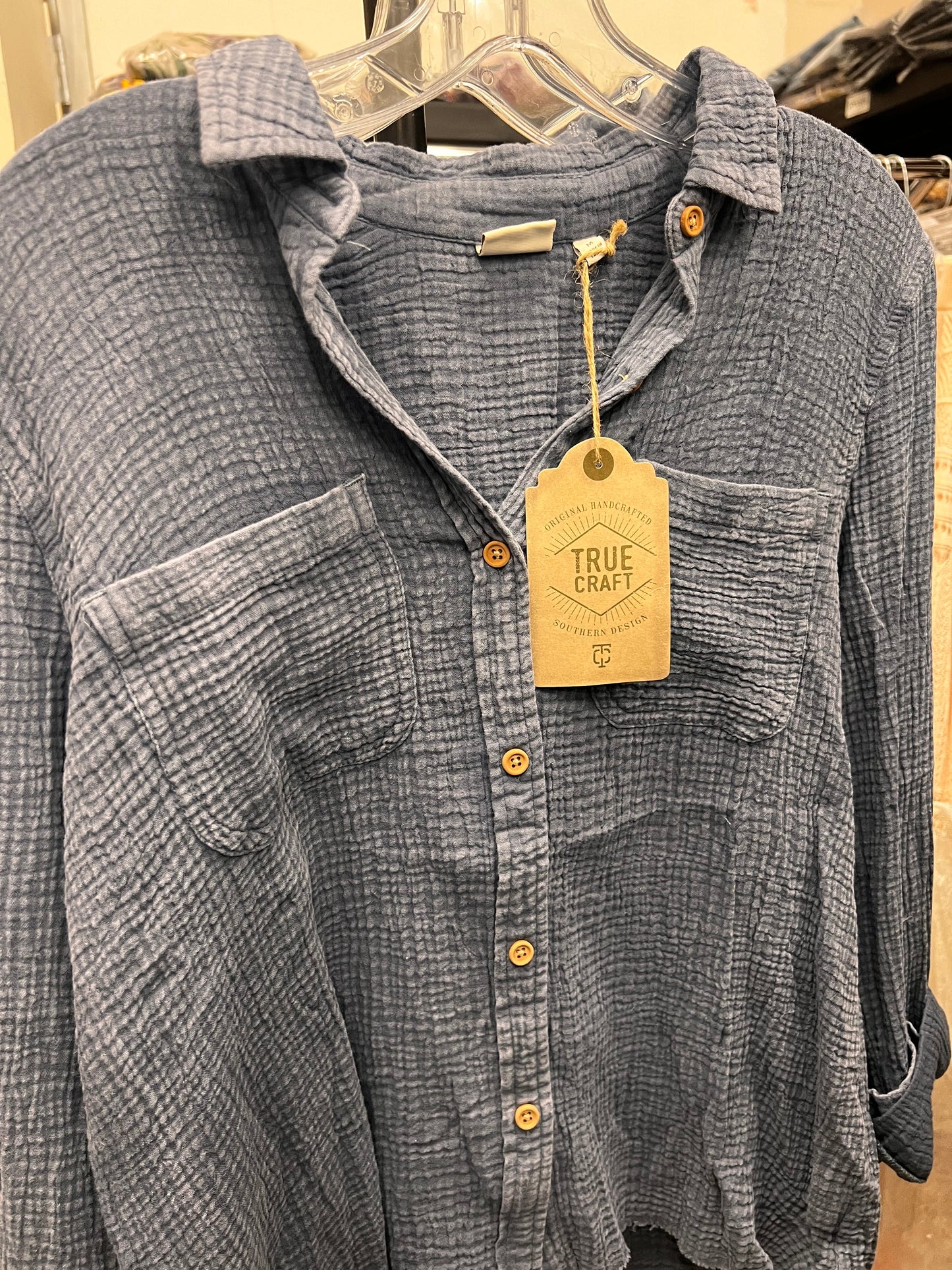 WASHED BUTTON UP SHIRT