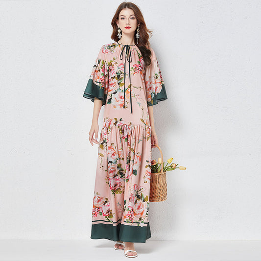 BELL SLEEVE MAXI FLORAL
