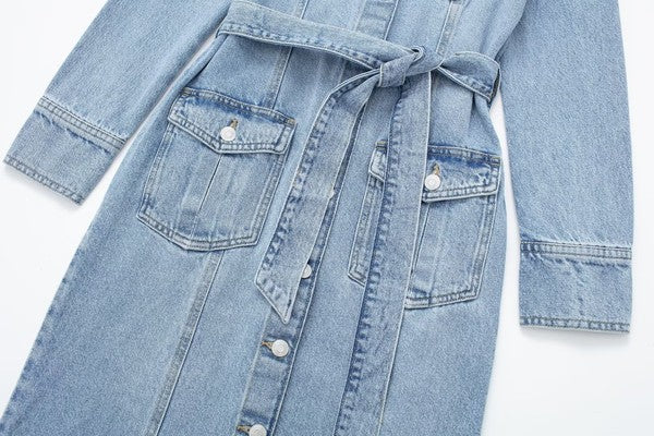 MAXI DENIM JACKET DRESS