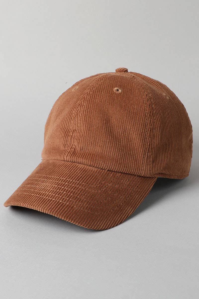 Corduroy Adjustable Cotton Baseball Cap Dad Hat: One Size / OLIVE