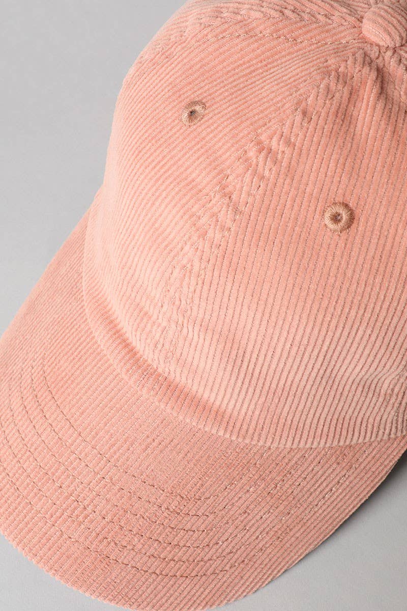 Corduroy Adjustable Cotton Baseball Cap Dad Hat: One Size / OLIVE