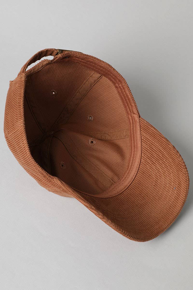 Corduroy Adjustable Cotton Baseball Cap Dad Hat: One Size / MOCHA