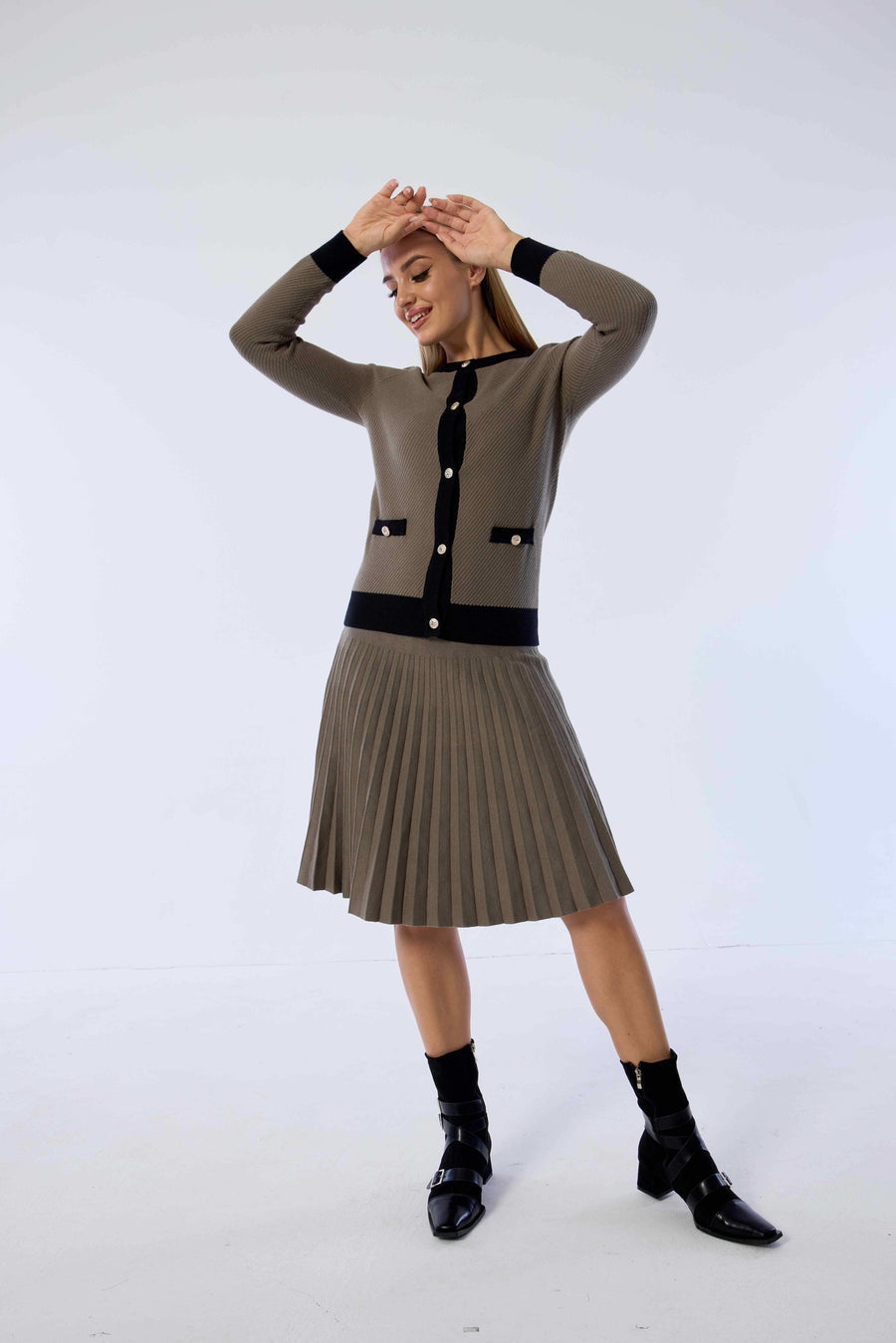 MM CLASSIQUE CARDIGAN - OLIVE GREEN