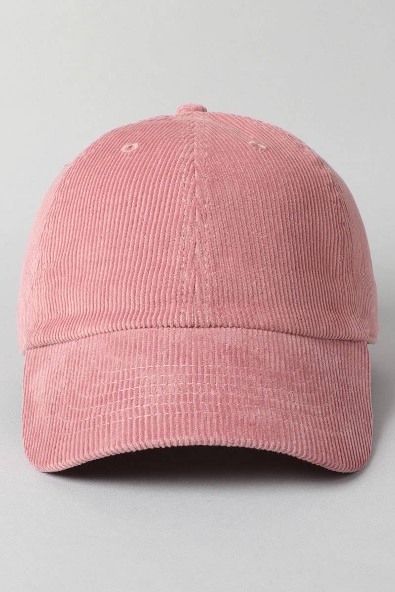 Corduroy Adjustable Cotton Baseball Cap Dad Hat: One Size / OLIVE