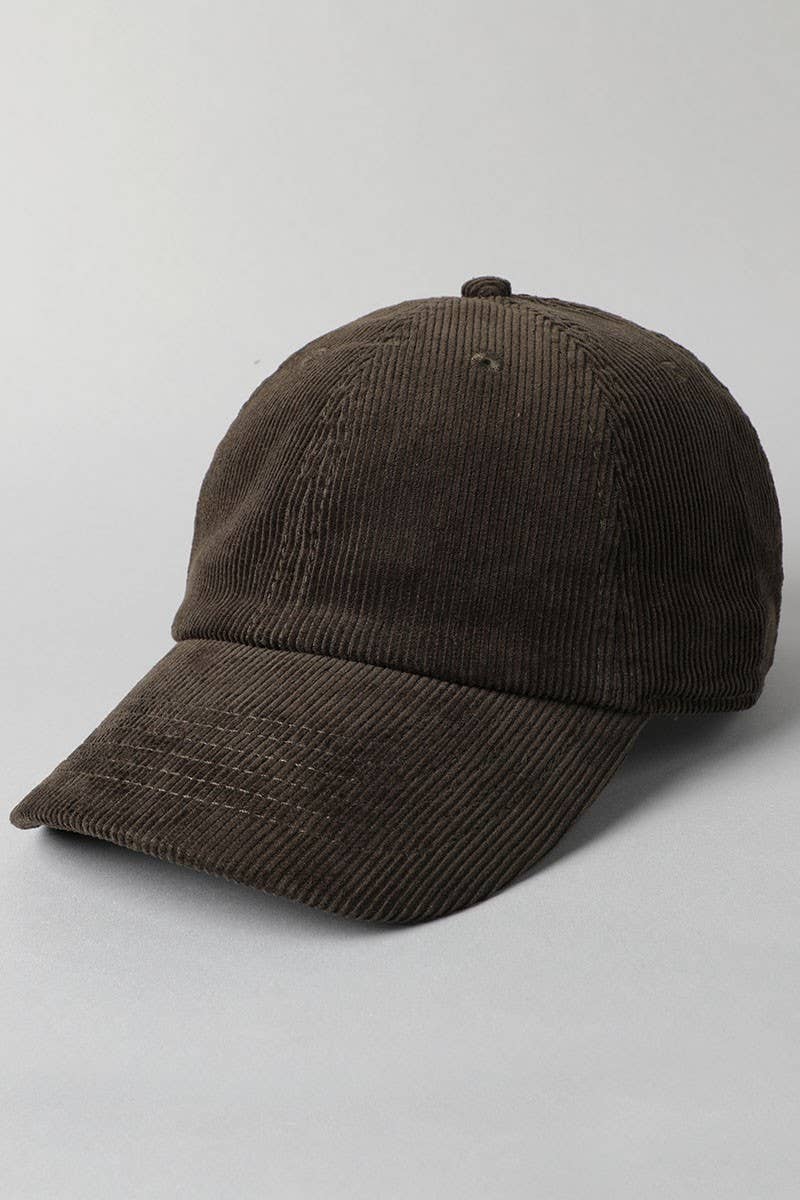 Corduroy Adjustable Cotton Baseball Cap Dad Hat: One Size / MOCHA