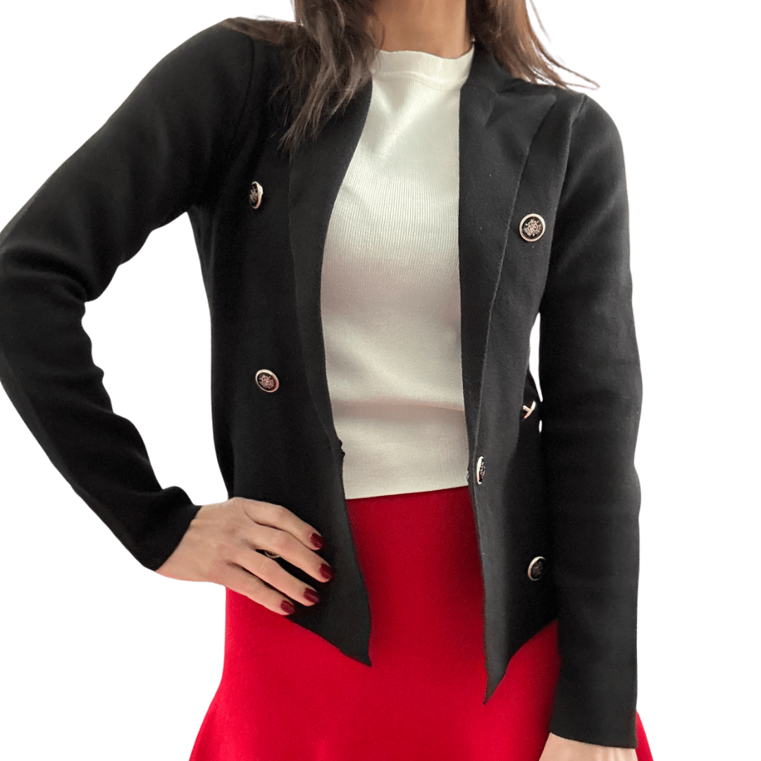 MM KNIT DOUBLE BREASTED BLAZER