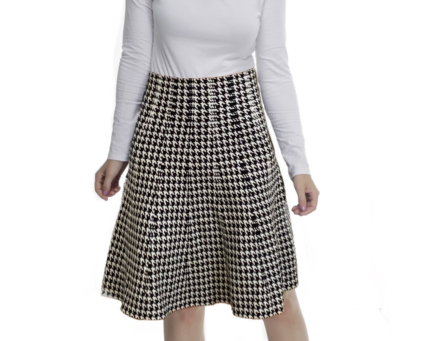 AMAZING MM SKIRT - YR RND HOUNDSTOOTH