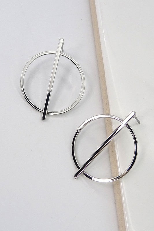 Minimal Geo Circle Bar Stud