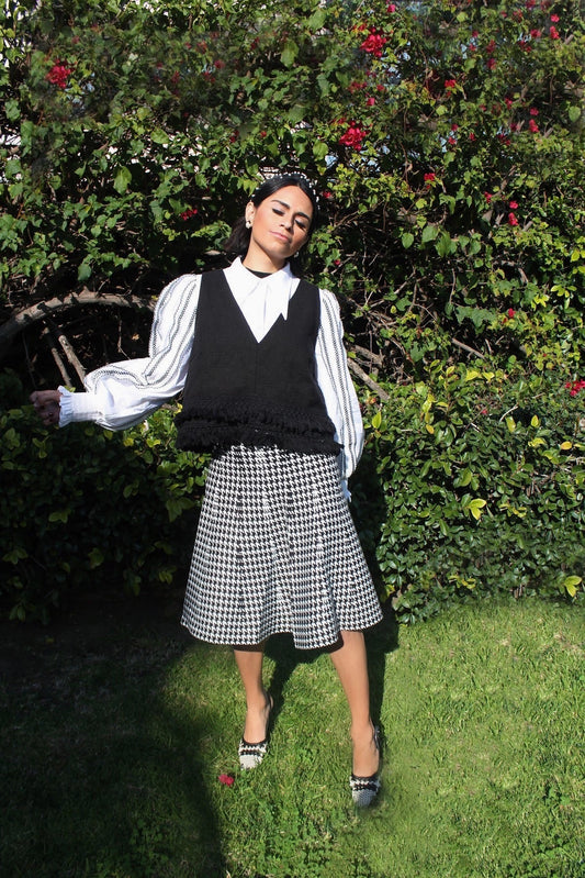 AMAZING MM SKIRT - YR RND HOUNDSTOOTH