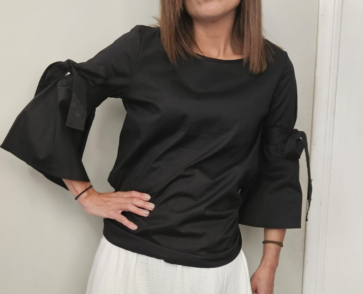 Black Bell sleeves Blouse