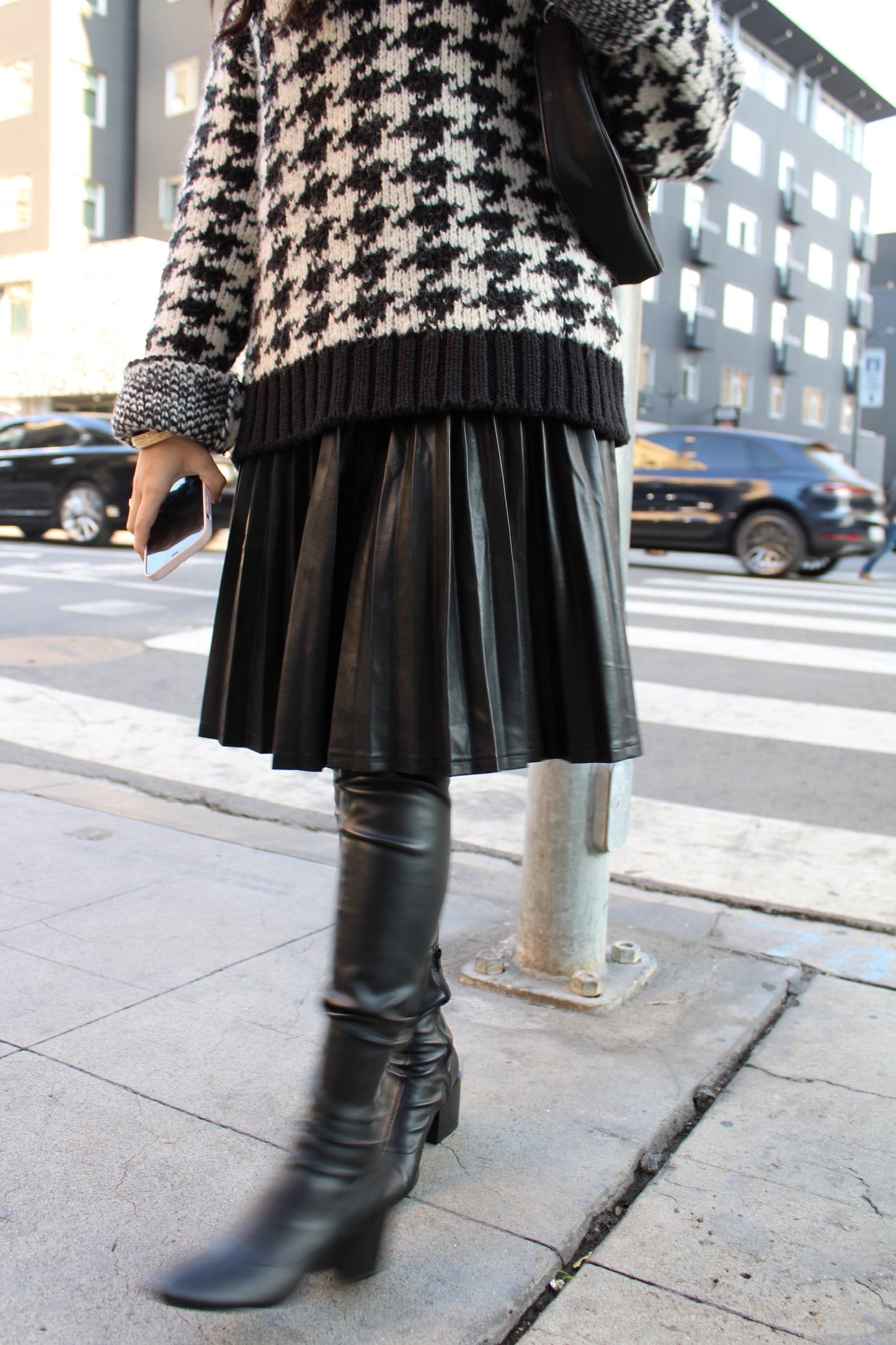 MM PLEATHER PLEATED BLACK