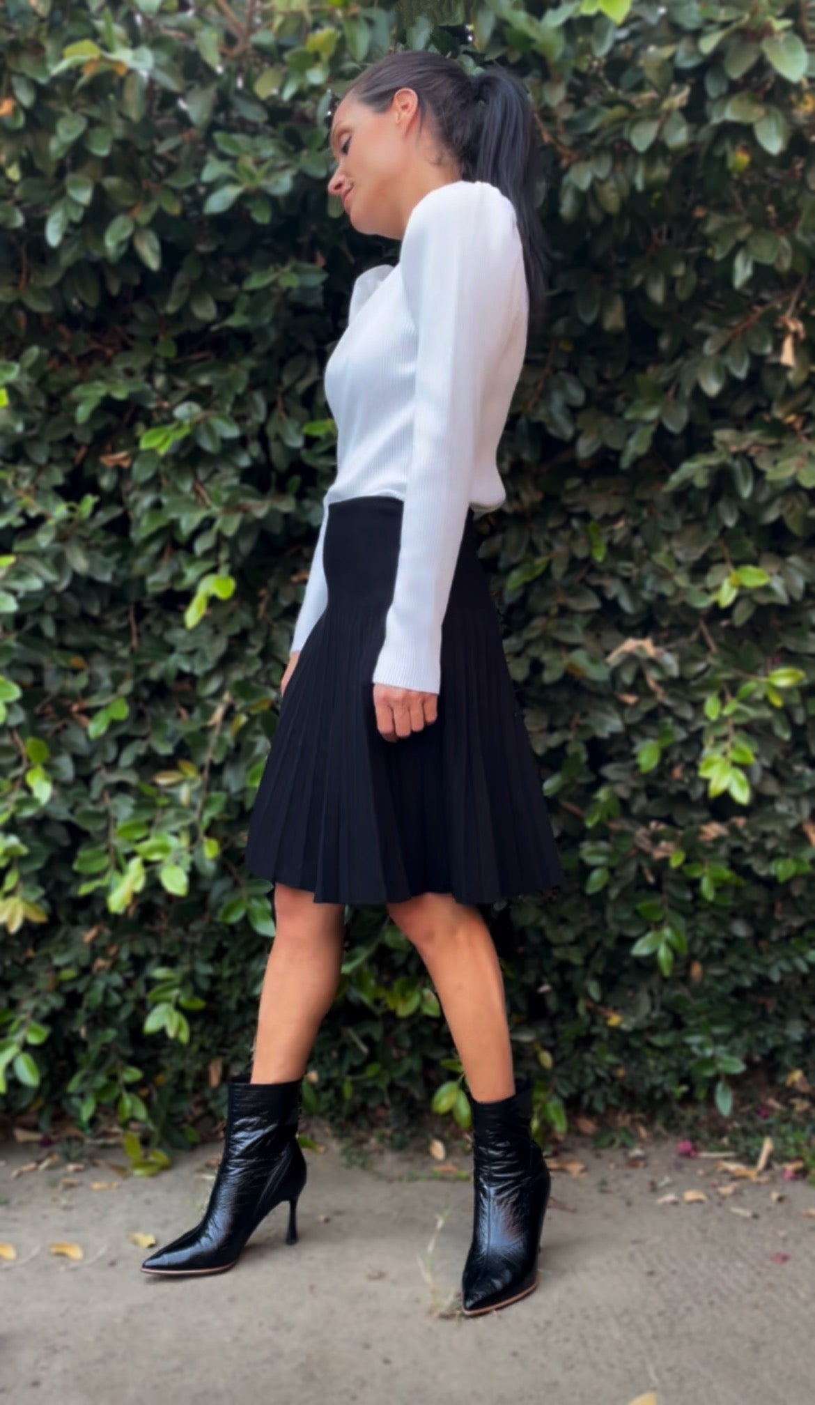 MM PUFFED SLEEVE RIBBED TOP