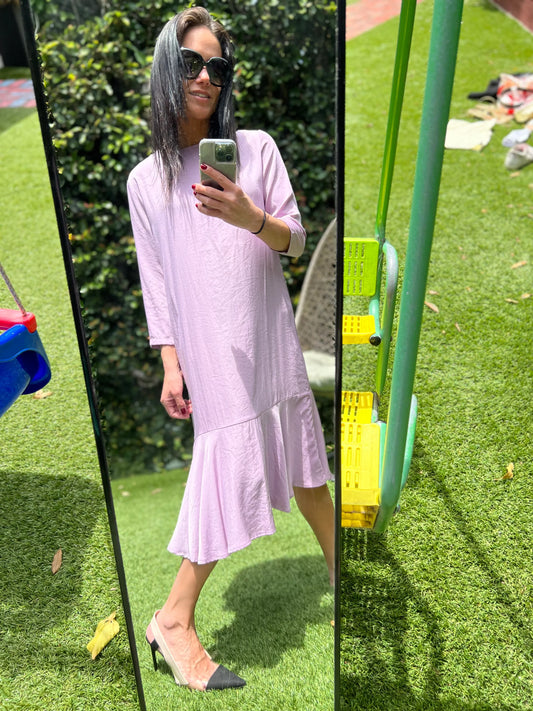 SIMLAH SILKY COTTON DROP WAIST DRESS