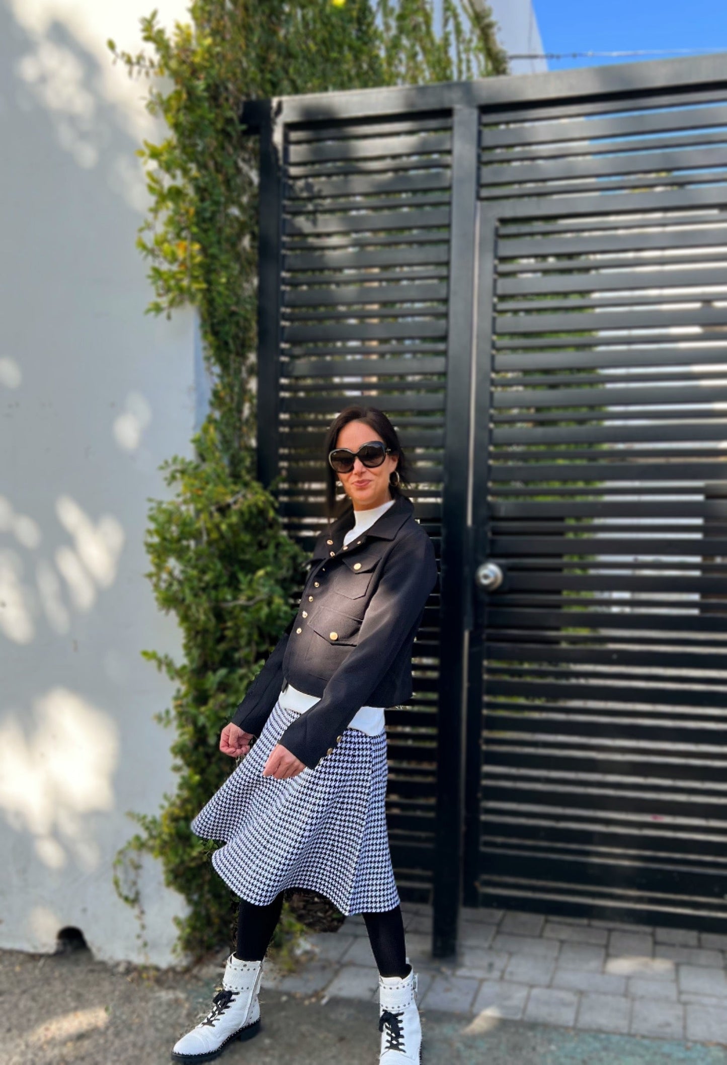 AMAZING MM SKIRT - YR RND HOUNDSTOOTH