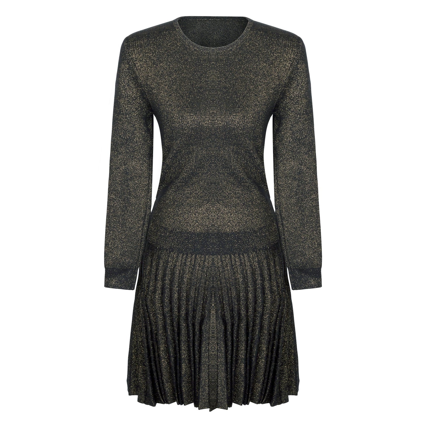 MM PLEATED SKIRT - LUREX BLACK GOLD