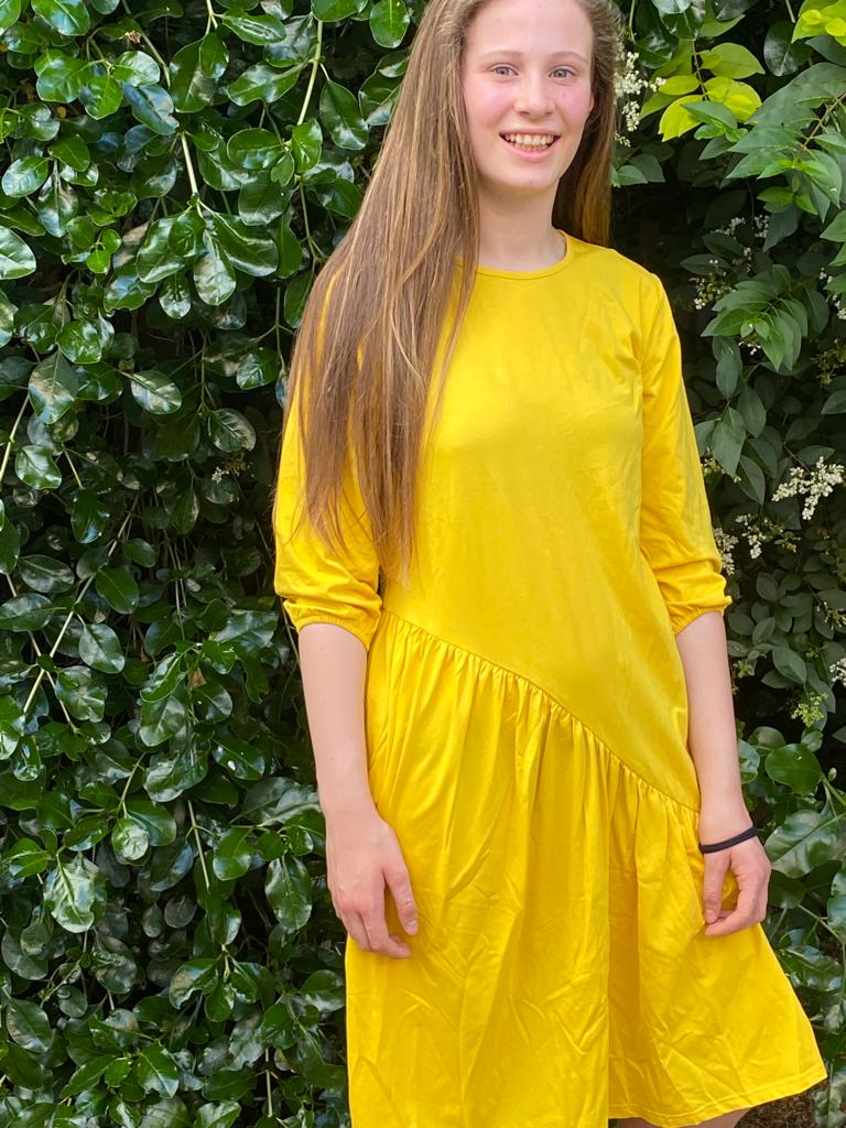 DIAGONAL CUT COTTON DRESS