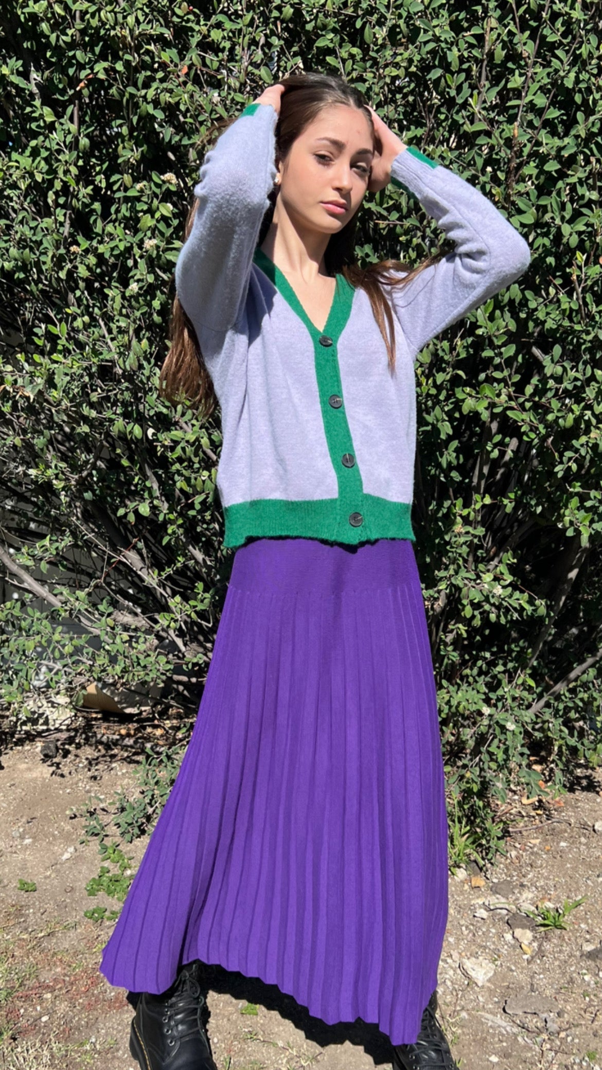 MM VISCOSE PLEATED MAXI - ROYAL PURPLE