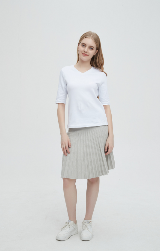 MM YEAR ROUND PLEATED -  HEATHER GREY