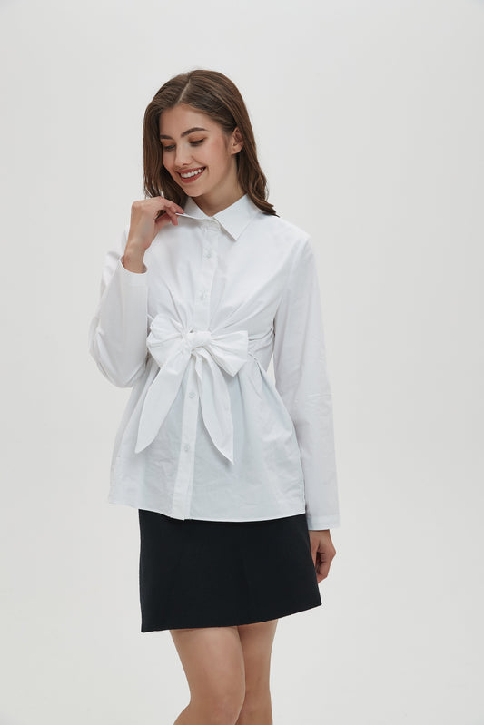 STRUCTURED MULTI TIE WHITE SHIRT byMM