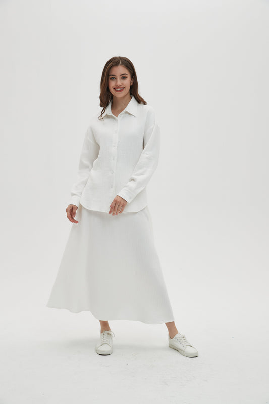 WHITE GAUZE SHIRT byMM