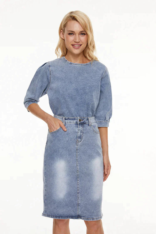 ACID WASH DENIM TEE