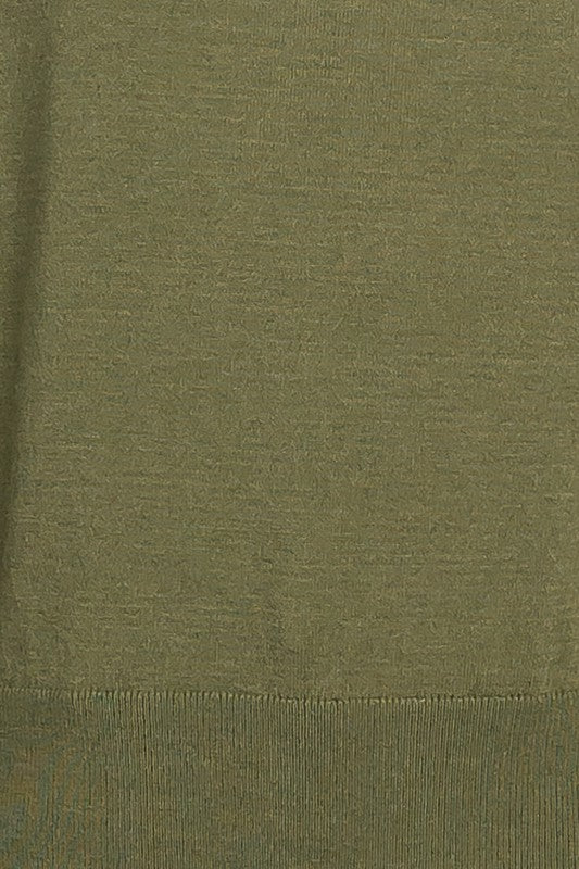 SPLIT CUFF THIN KNIT SWEATER