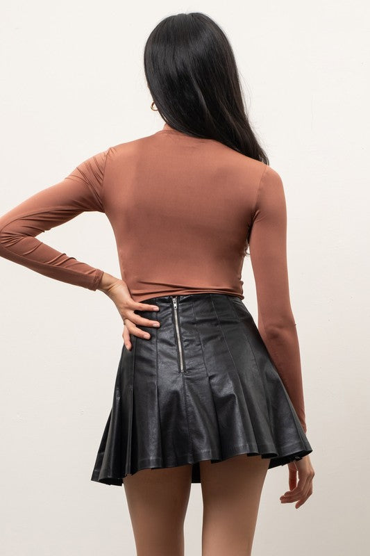 SOLID MOCK NECK LONG SLEEVE TOP